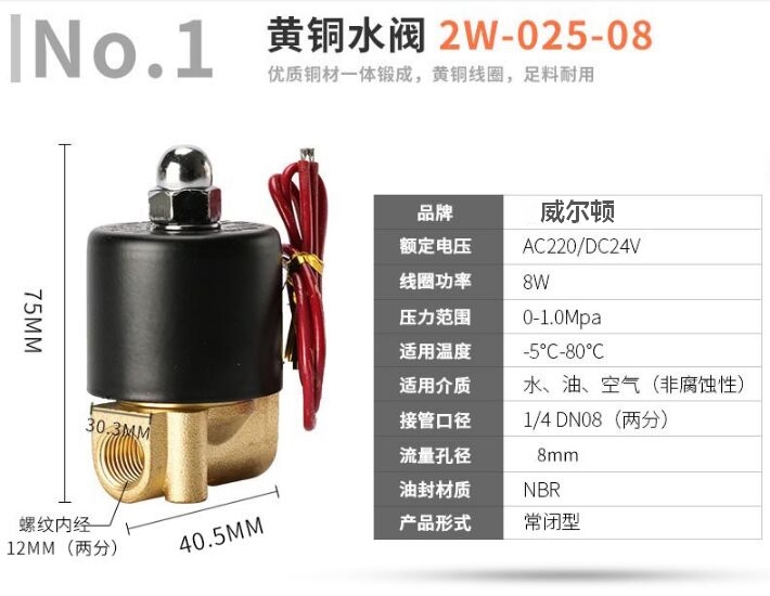 黃銅電磁閥2W-025-08