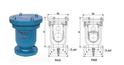  P41X-10快速排氣閥結構圖