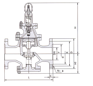 Y43H蒸氣減壓閥結(jié)構(gòu)圖