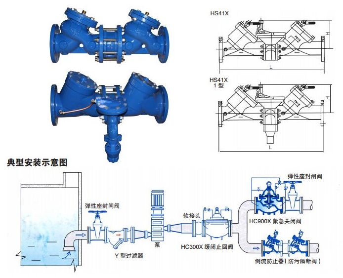 HS41X防污隔斷閥安裝示意結構圖