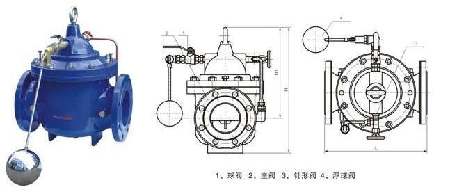 100X遙控浮球閥結(jié)構(gòu)圖