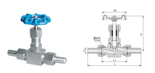  J21W-160P外螺紋針形閥結(jié)構(gòu)圖