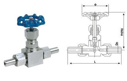  J23W-64P外螺紋截止閥結構圖
