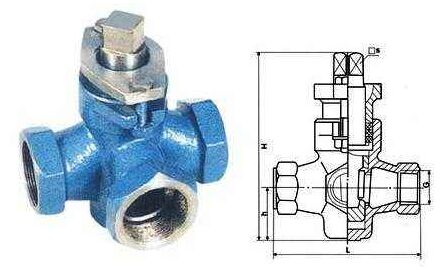 三通內(nèi)螺紋不銹鋼旋塞閥結(jié)構(gòu)圖