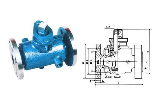 BX43W-1.0C~BX43W-1.0P二通保溫旋塞閥結構圖