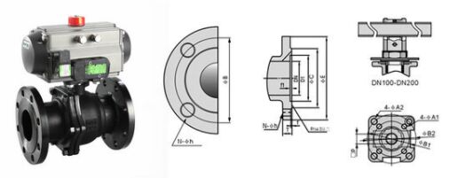 氣動浮動球閥結構圖