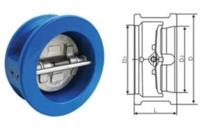 對夾式蝶型止回閥結構圖: