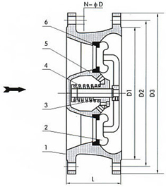 靜音式止回閥結(jié)構(gòu)圖