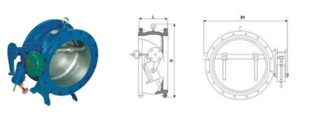 H47X蝶式緩沖止回閥結構圖