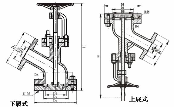 上展式防腐襯氟放料閥結構圖