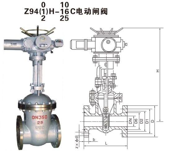 電動閘閥Z940W結構圖